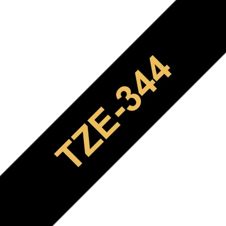 Cinta compatible Brother TZE-344 Dorado / TZ-344 dorado / negro