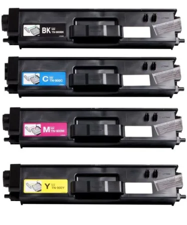 Pack 4 tóner compatibles Brother TN-900 amarillo, magenta, negro y cian