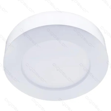 Plafón LED circular E6 slim / 9W luz natural 4000K (D122*H34.5mm) marco blanco de superficie