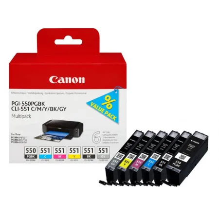 Cartucho de tinta original Canon PGI-550 / CLI-551 Pack 6 · 6496B005