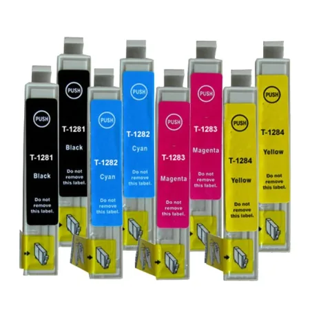 Pack 8 cartuchos de tinta compatibles Epson T1281/T1282/T1283/T1284 negro, cian, magenta y amarillo