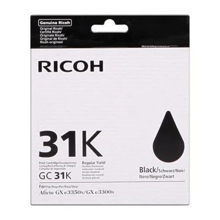 Cartucho de tinta original Ricoh GC31K negro · 405688