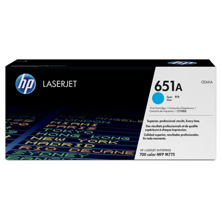 Tóner original HP CE341A / 651A cian