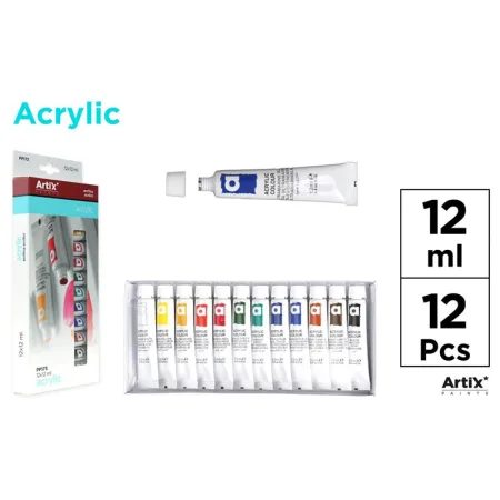 Set de 12 Tubos de Pintura Acrílica Artix