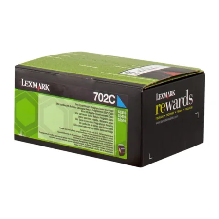 Tóner original Lexmark CS310 / CS410 / CS510 cian · 70C20C0