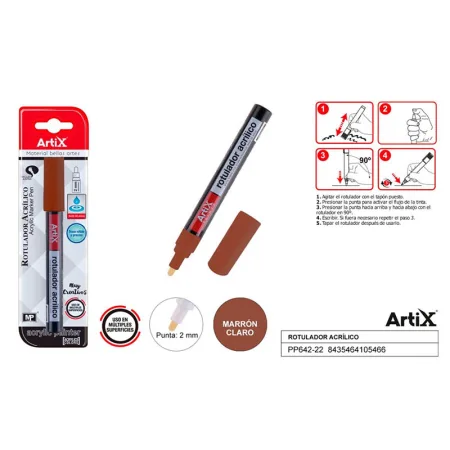 Rotulador pintura acrilica marron claro Artix