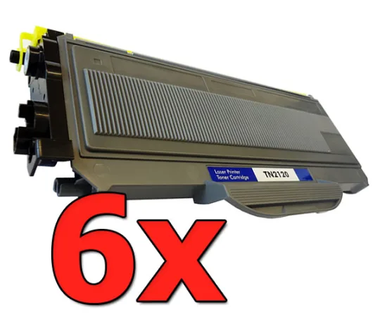 Pack 6 tóner compatibles Brother TN-2120 negro