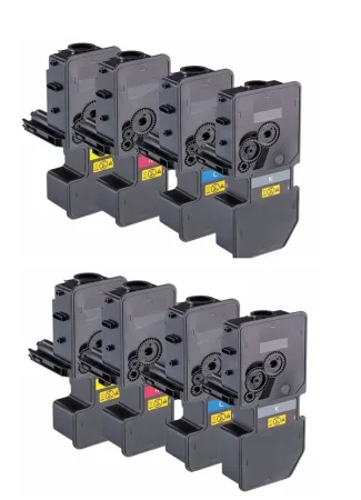 Pack 8 tóner compatibles Kyocera TK-5240 amarillo, magenta, negro y cian