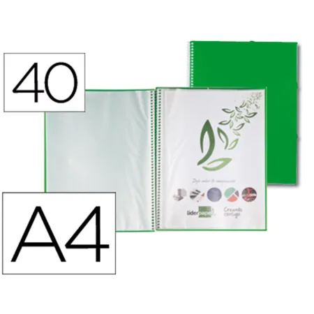 Carpeta escaparate con espiral verde