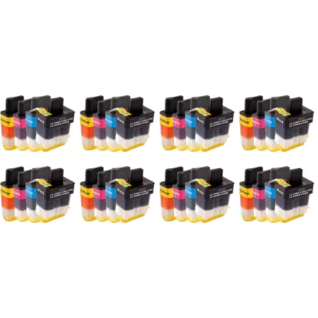 Pack 32 cartuchos de tinta compatibles Brother LC900 amarillo, magenta, negro y cian