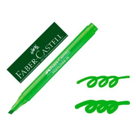 Rotulador Faber Castell fluorescente textliner 38 verde
