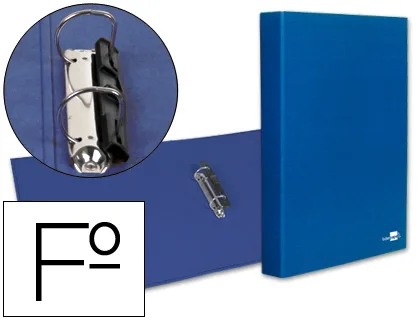 Carpeta de 2 anillas con compresor de plástico color azul