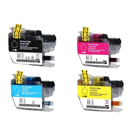 Pack 4 cartuchos de tinta compatibles Brother LC3213 / LC3211 XL amarillo, magenta, negro y cian