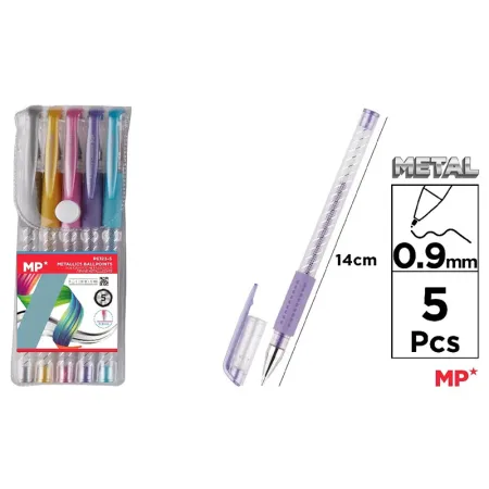 Boligrafos metalizados 5 colores