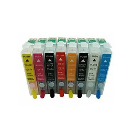 Pack 8 cartuchos de tinta compatibles Epson T087