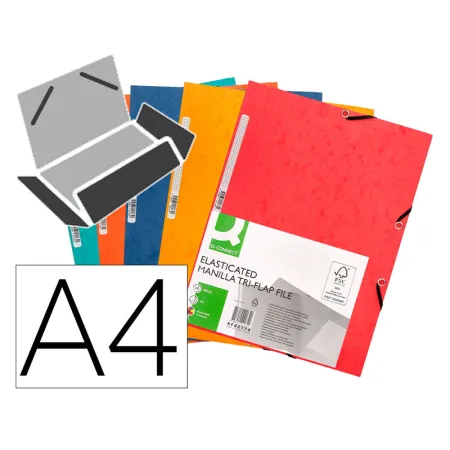 Q-Connect carpeta con gomas colores formato folio