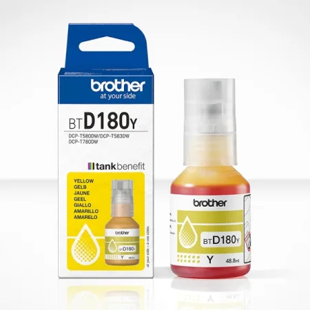 Cartucho de tinta original Brother BTD180Y Botella amarillo