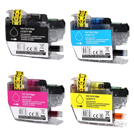 Pack 4 cartuchos de tinta compatibles Brother LC3217 amarillo, magenta, negro y cian