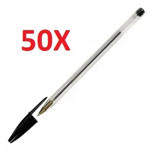 Pack 50 unidades Bic cristal bolígrafo de tinta negro