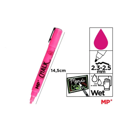 Marcador Tiza Líquida Rosa Limpieza en Húmedo