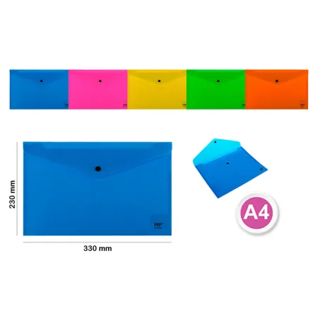 Carpeta sobre con boton A4 fluorescente MP
