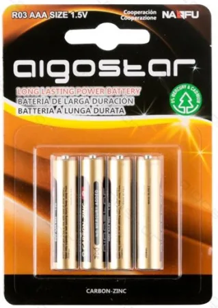 Pila zinc-carbono AAA R03 1.5V (4 unidades)