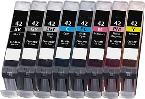 Pack 8 cartuchos de tinta compatibles Canon CLI-42/CLI-42 Light/CLI-42 Photo