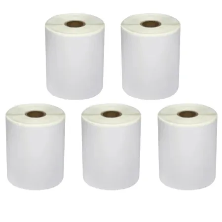Pack 5 packs de etiquetas compatibles Zebra Etiquetas Perforadas 101,6x76,2 mm 500 Unidades