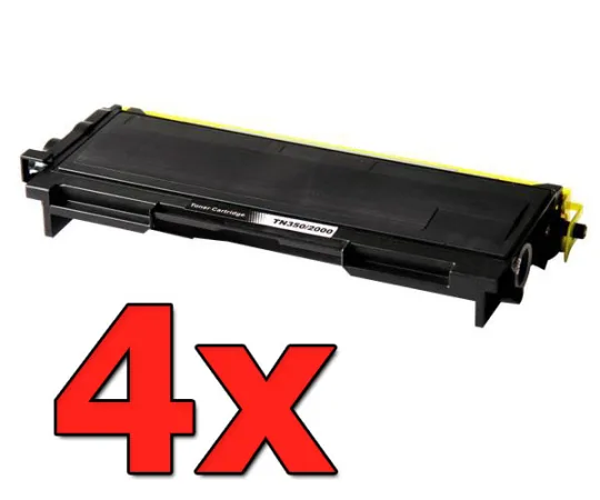 Pack 4 tóner compatibles Brother TN-2000 negro