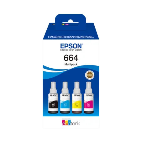 Cartucho de tinta original Epson T664 Pack 4 Botellas · C13T664640