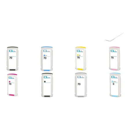 Pack 8 cartuchos de tinta compatibles HP 70 Claro Pigmentada
