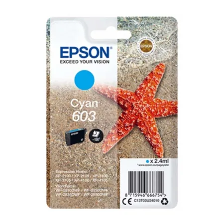 Cartucho de tinta original Epson 603 cian · C13T03U24010