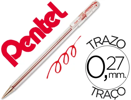 Pentel boligrafo super BK 77 rojo