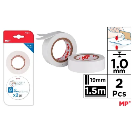 Cinta Adhesiva Doble Cara 1 mm x 19 mm x 1,5 m