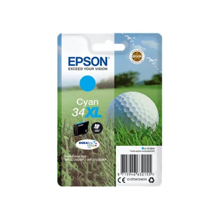 Cartucho de tinta original Epson T3472 / 34XL cian · C13T34724010