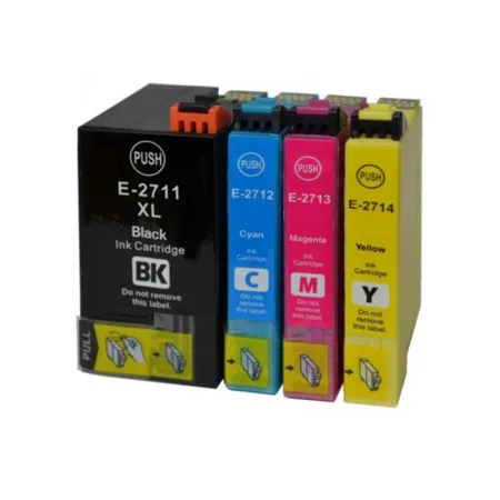 Pack 4 cartuchos de tinta compatibles Epson T2711 27XL/T2712 27XL/T2713 27XL/T2714 27XL negro, cian, magenta