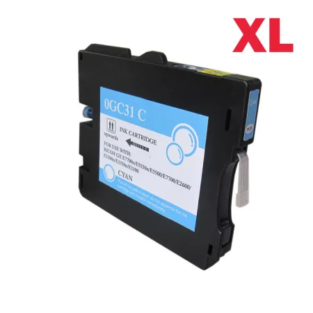 Cartucho de tinta compatible Ricoh GC31XLC cian · 405702