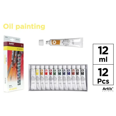Set de 12 Tubos de Pintura Óleo Artix