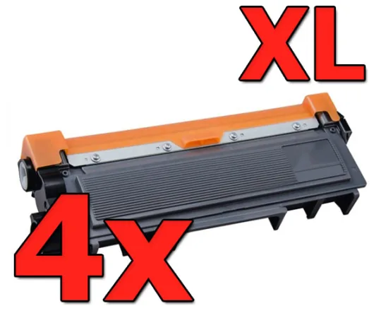Pack 4 tóner compatibles Brother TN2310 TN2320 XXL negro