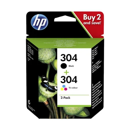 Cartucho de tinta original HP 304 + Pack 2 negro/color · 3JB05AE