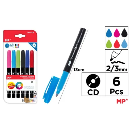 Marcador Permanente 6 Uds. Pack Ahorro