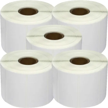 Pack 5 packs de etiquetas compatibles Zebra Etiquetas Perforadas 57x32 mm 1000 Unidades
