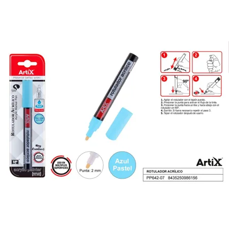 Rotulador pintura acrilica azul celeste Artix
