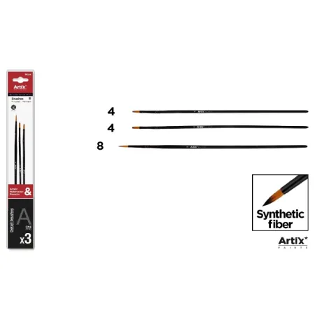 Pincel Profesional Sintetico Finos 3u (4, 8, 4)