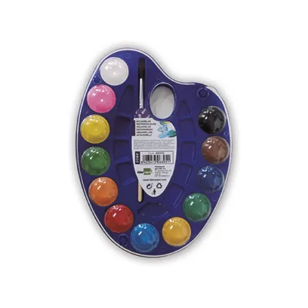 LIDERPAPEL Acuarela 12 colores con pincel