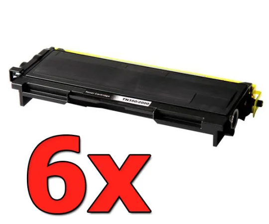 Pack 6 tóner compatibles Brother TN-2000 negro
