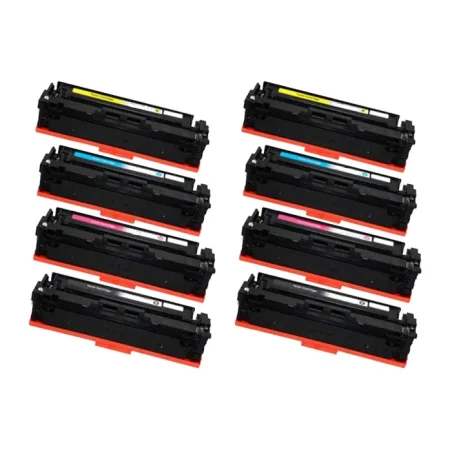 Pack 8 tóner compatibles HP CF540X (203X)/CF541X (203X)/CF542X (203X)/CF543X (203X) negro, cian, amarillo y