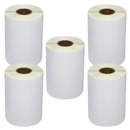Pack 5 packs de etiquetas compatibles Zebra Etiquetas Perforadas 101,5x50 mm 500 Unidades