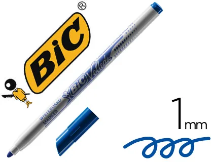 Bic rotulador velleda fino para pizarra 1mm azul