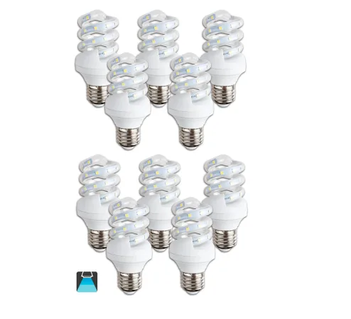 Bombilla LED B5 spiral / 7W E27 luz blanca 6400K (pack 10 unidades)